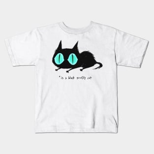 Black scruffy cat Kids T-Shirt